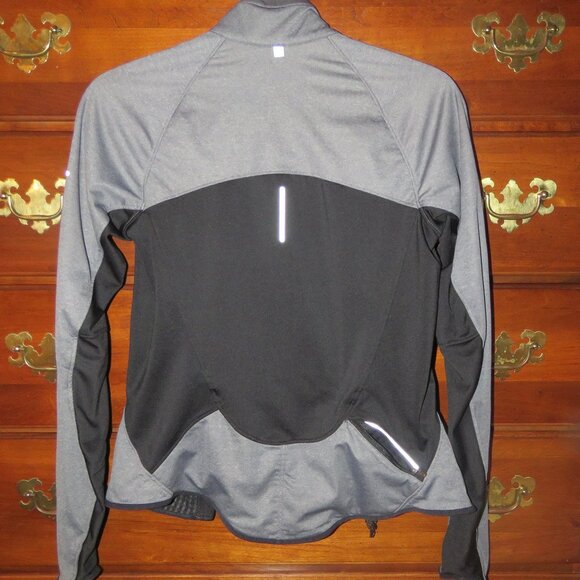 Nike Dri-Fit Sz Small Gray/Black Running Jacket Reflective Accents - Broken Zip - Picture 2 of 16